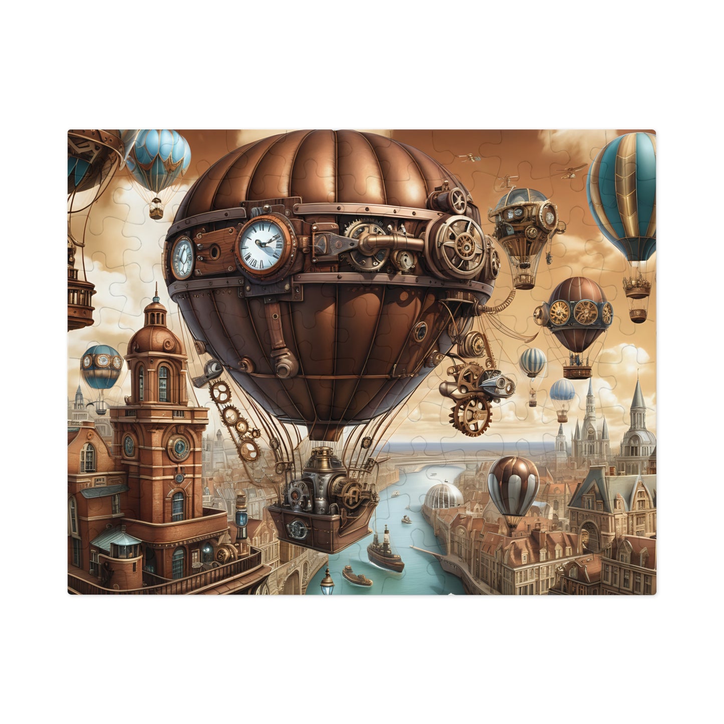 Steampunk City Skyline Jigsaw Puzzle (30, 110, 252, 500,1000-Piece)