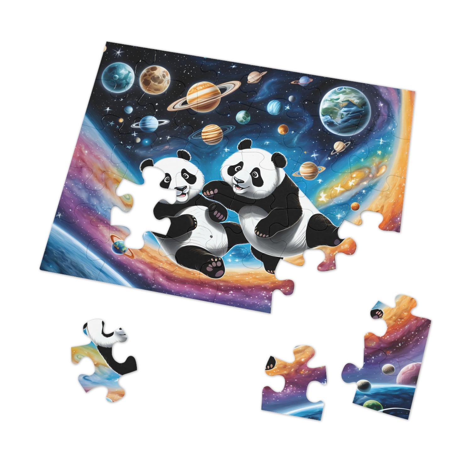 Pandas in Space Jigsaw Puzzle (30, 110, 252, 500,1000-Piece)