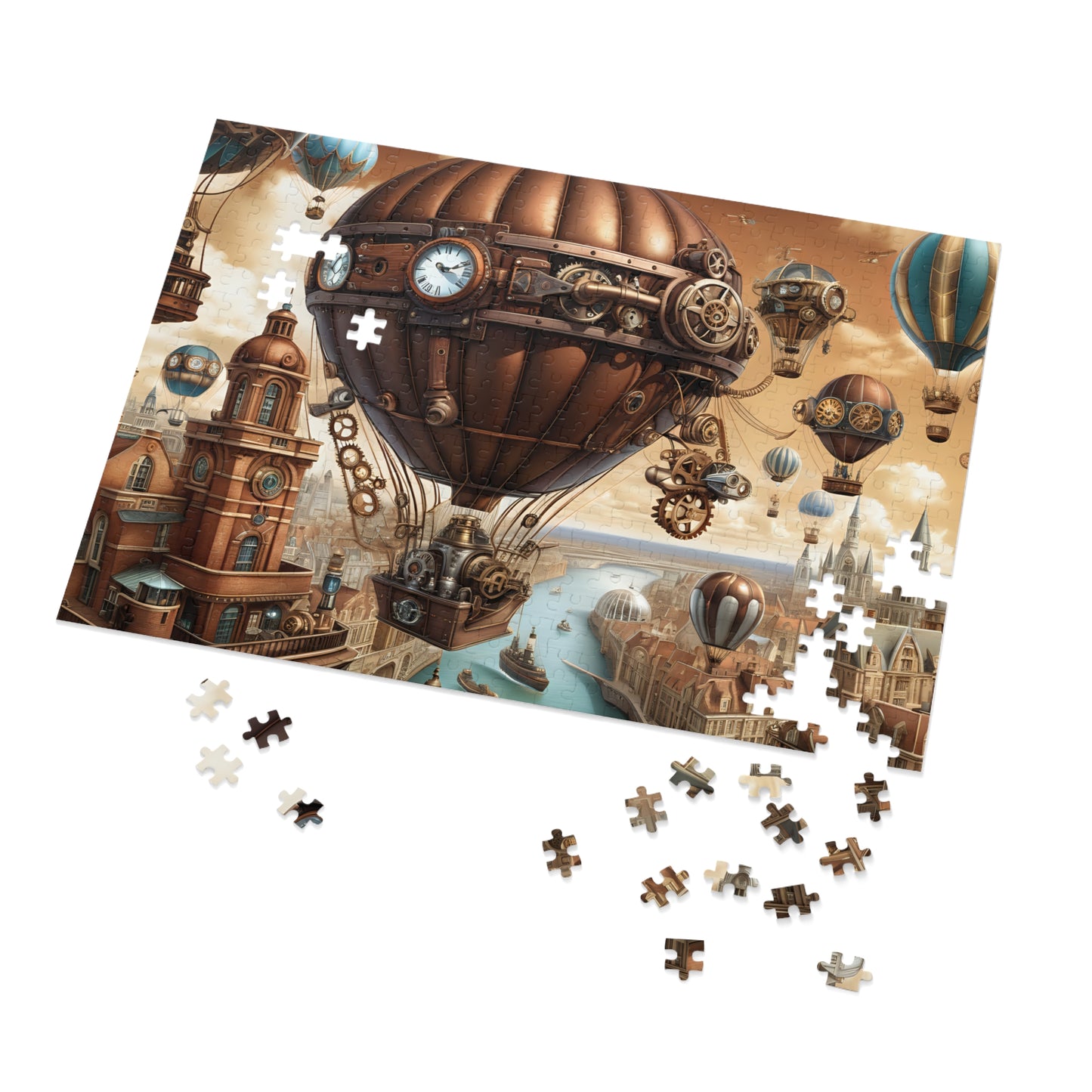 Steampunk City Skyline Jigsaw Puzzle (30, 110, 252, 500,1000-Piece)