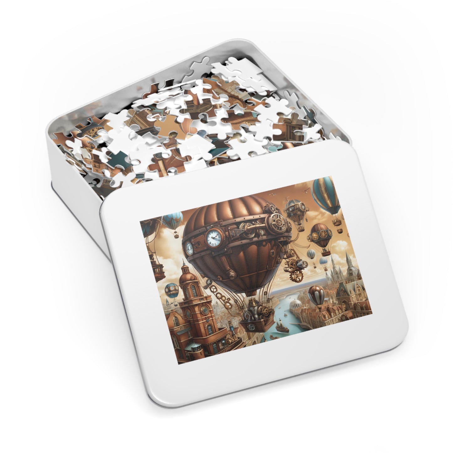 Steampunk City Skyline Jigsaw Puzzle (30, 110, 252, 500,1000-Piece)