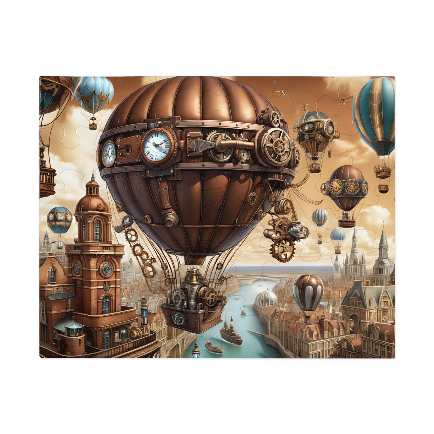 Steampunk City Skyline Jigsaw Puzzle (30, 110, 252, 500,1000-Piece)